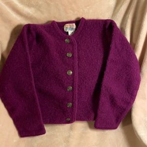 100% WOOL CROPPED CARDIGAN PREPPY AESTHETIC